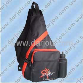 backpack with water bottle