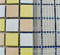 Glass mosaic back affixing glass fibre net piece 2