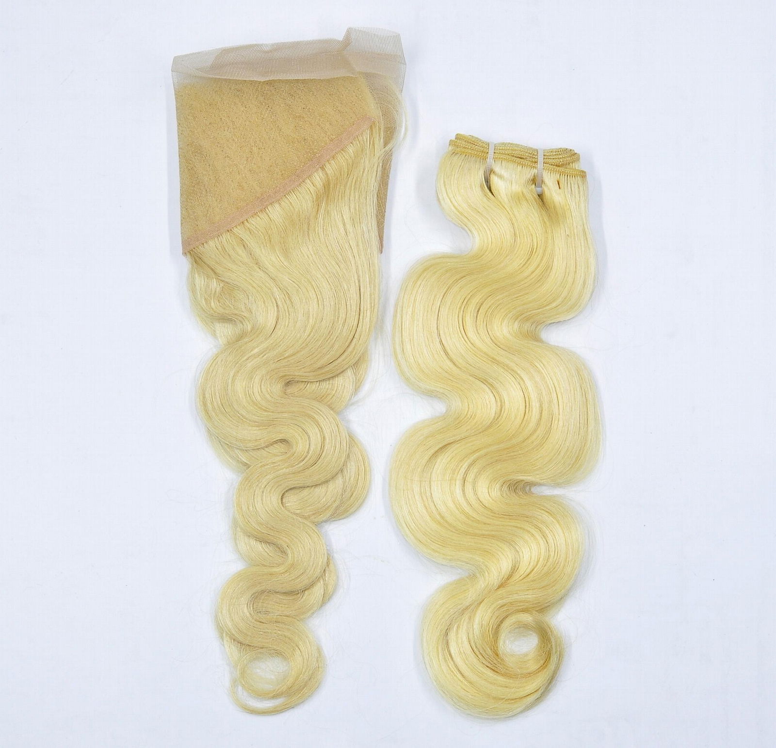 European Blonde Human Hair Weft (No Tangling No Shedding) 2