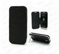 3300mAh Power Bank Leather Flip Backup Battery Case for Samsung Galaxy S IV S4 