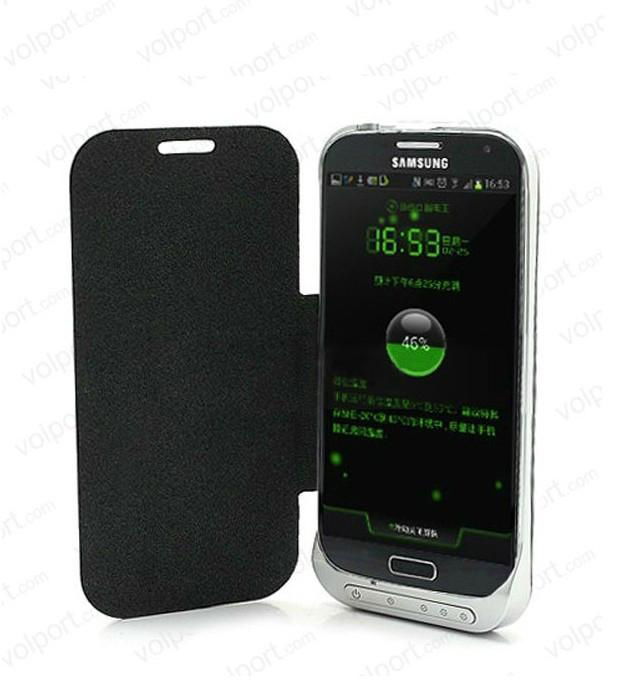 3300mAh Power Bank Leather Flip Backup Battery Case for Samsung Galaxy S IV S4  5