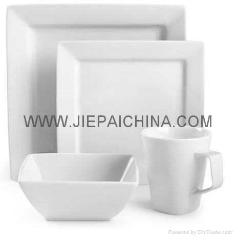 Porcelain square dinner set,Porcelana cena conjunto
