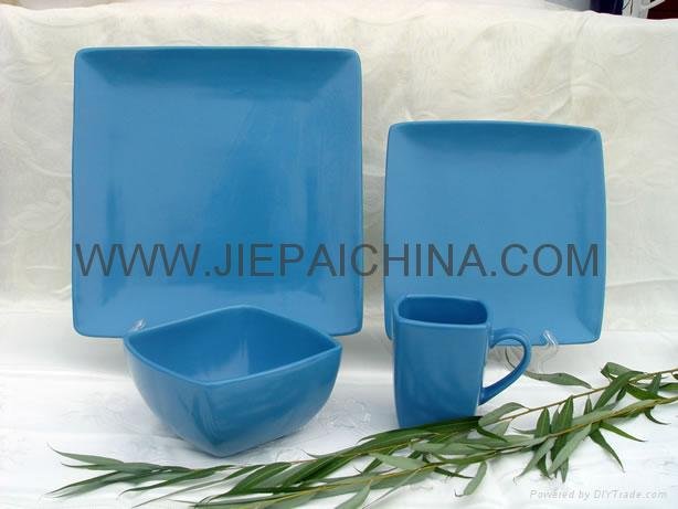 ceramic color-glazes dinner sets, bowl,cup and saucer 4