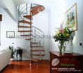  Decorative Stainless Steel Wood Spiral Stairs 1