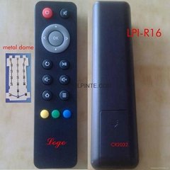 light remote,audio remote rubber button metal dome 16 keys LPI-R16 