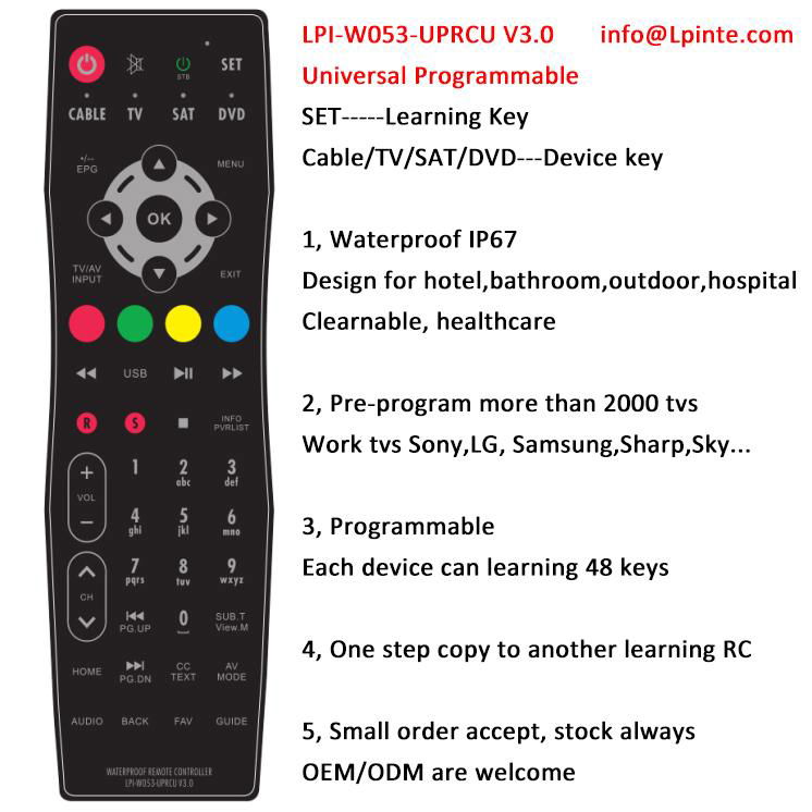 HOTEL IPTV remote controller SHARP lcd tv tv box WRC-AV-1 4