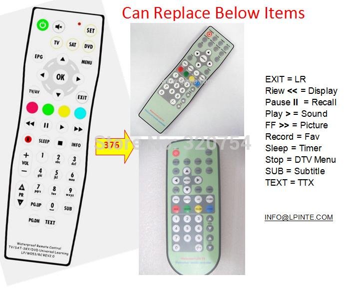 waterproof mirror tv remote control for amino stb iptv