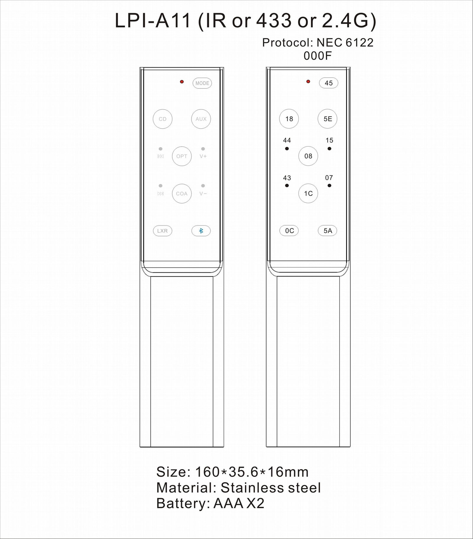 metal remote control 2.4G metal shell audio blade-less fan AI 3