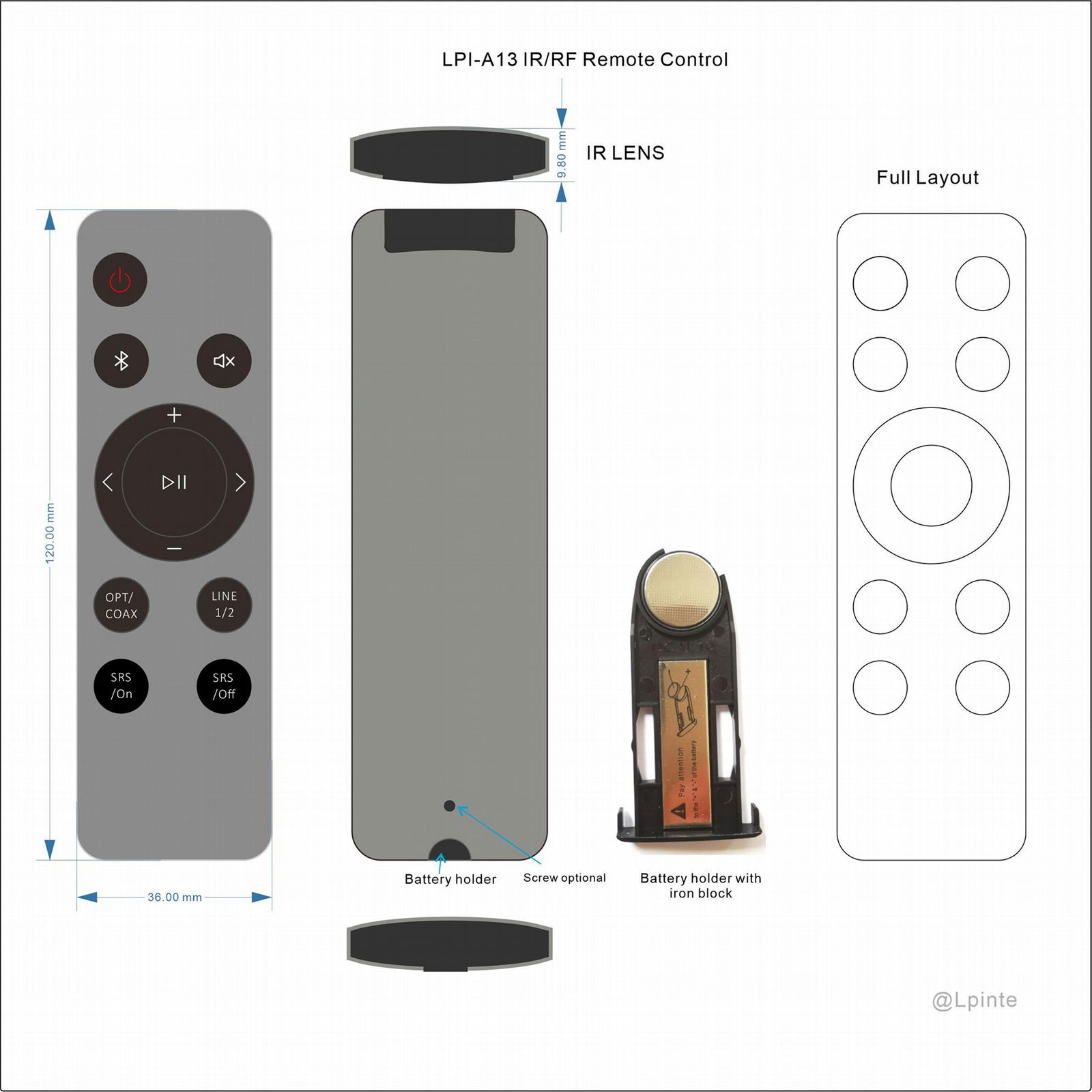 DCAL10 铝合金遥控器