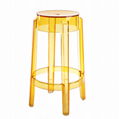 Plastic transparent Kartell Charles Ghost Stool 2