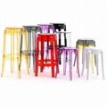 Plastic transparent Kartell Charles Ghost Stool 3