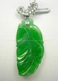 18K White Gold with Green Jade Pendant 1