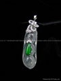 18K White Gold Icy White Jade Bean