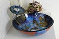 contemporary colorfull glass bowl with waterfall faucet 