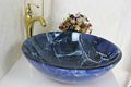 Contemporary Tempered Glass Vessel Sink With Hot And Cold Faucet Set 5