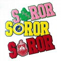 Large Embroidered Letters SOROR Pink and