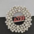 Sorority Pearl Rhinestone Round Brooch Women Accessories