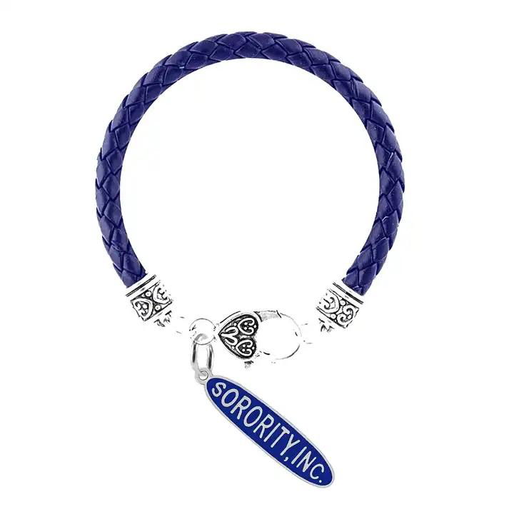 Zeta Phi Beta sorority inc charms leather bracelet