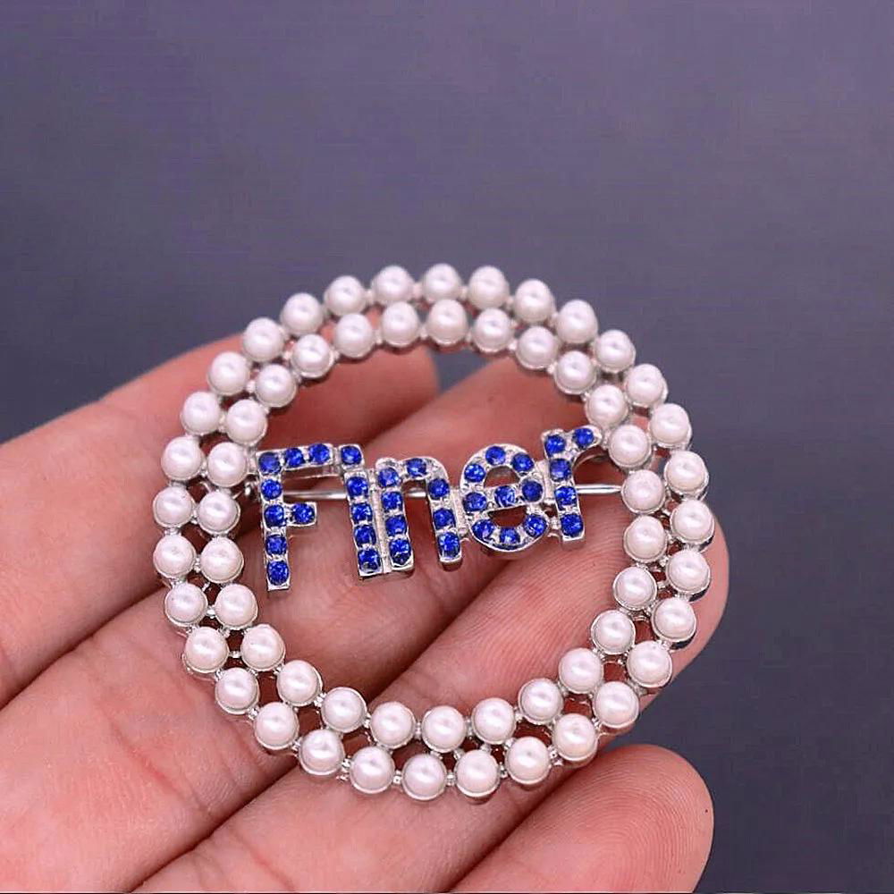 Handmade Greek Sorority Pearl Finer Women Brooch Charms Jewellry 5