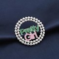 Pink and Green leaf pretty girl brooch AKA jewelry pin sorority Graduation gifts 7