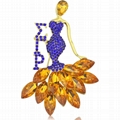 Greek Soror Dance Lady DST SGRho AKA Chi Eta Phi Brooch