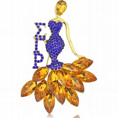 Greek Soror Dance Lady DST SGRho AKA Chi Eta Phi Brooch