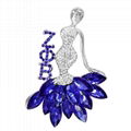 Greek Soror Dance Lady DST SGRho AKA Chi Eta Phi Brooch