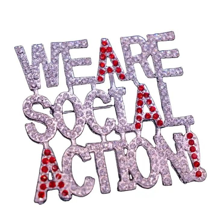 Greek Letter Sorority We Are Social Action Pin 4