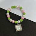 AKA Pink Green Greek Letters Charm Sorority Fashion Bracelet 1