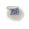 Sorority brooches Pearl Delta Sigma Theta Letters Brooch Pin 10