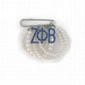 Sorority brooches Pearl Delta Sigma Theta Letters Brooch Pin