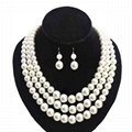  3 Layers Pearl Necklace Earring Jewelry Set Zeta Sorority 2