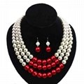  3 Layers Pearl Necklace Earring Jewelry Set Zeta Sorority 6