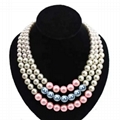  3 Layers Pearl Necklace Earring Jewelry Set Zeta Sorority 9