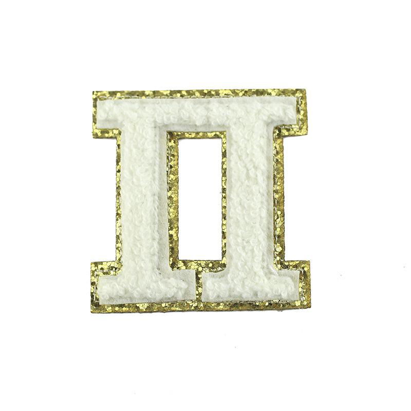 Custom chenille towel greek letters college chenille varsity letter patches 5