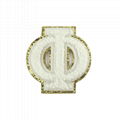 Custom chenille towel greek letters college chenille varsity letter patches