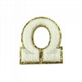 Custom chenille towel greek letters college chenille varsity letter patches