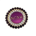 circular Purple NCNW brooch Pearl Lapel