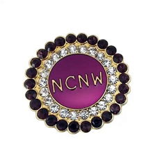 circular Purple NCNW brooch Pearl Lapel Pins