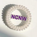 circular Purple NCNW brooch Pearl Lapel Pins