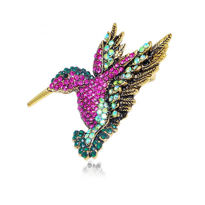 Bird Hummingbird Austrian Crystal Pin Brooch Jewelry