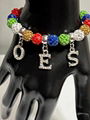  OES Jewelry Order of the Eastern Star Bling Elastic Beaded Charms Bracelet 