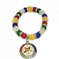  OES Jewelry Order of the Eastern Star Bling Elastic Beaded Charms Bracelet 