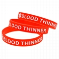  BLOOD THINNER Medical Alert ID Privacy Enhanced Silicone Bracelets Wristbands 2