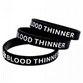  BLOOD THINNER Medical Alert ID Privacy Enhanced Silicone Bracelets Wristbands