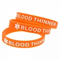  BLOOD THINNER Medical Alert ID Privacy Enhanced Silicone Bracelets Wristbands 7