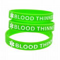  BLOOD THINNER Medical Alert ID Privacy Enhanced Silicone Bracelets Wristbands