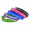 Type1 Type 2 Diabetic Medical Alert IDSilicone Bracelets Wristbands 1