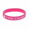Type1 Type 2 Diabetic Medical Alert IDSilicone Bracelets Wristbands 2