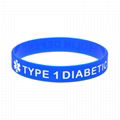 Type1 Type 2 Diabetic Medical Alert IDSilicone Bracelets Wristbands 3